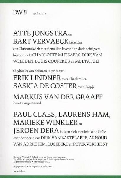 Dwb literairt tijdschrift April 2012-2 - (ISBN 9789089671196)